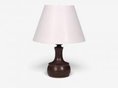 Danish Modern Small Table Lamp Brown Glazed Stoneware Denmark 1960s - 4794031