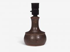 Danish Modern Small Table Lamp Brown Glazed Stoneware Denmark 1960s - 4794032