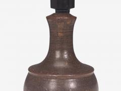 Danish Modern Small Table Lamp Brown Glazed Stoneware Denmark 1960s - 4794034