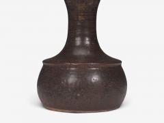Danish Modern Small Table Lamp Brown Glazed Stoneware Denmark 1960s - 4794035