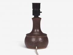 Danish Modern Small Table Lamp Brown Glazed Stoneware Denmark 1960s - 4794036