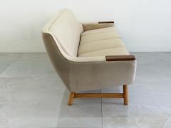 Danish Modern Sofa with Teak Paws Oak H Base 1960s 2 Configurations - 4660250