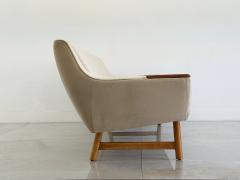 Danish Modern Sofa with Teak Paws Oak H Base 1960s 2 Configurations - 4660252
