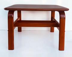 Danish Modern Solid Teak Side Table Rounded Edges and Curved Legs - 3509636