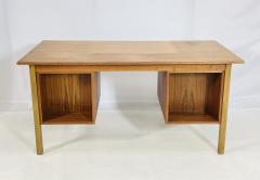Danish Modern Style Five Drawer Teak Partners Desk With Built In Bookshelf - 4163729