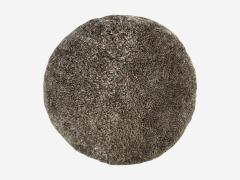 Danish Modern Style Gray Sheepskin Maple Shearling Footstools 21st c  - 4425230