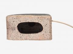 Danish Modern Table Lamp Beige Glazed Ceramic Denmark 1960s - 4793834