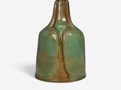 Danish Modern Table Lamp Green Glazed Stoneware Denmark 1970s - 4794341