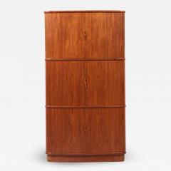 Danish Modern Tambour Door Teak Corner Cabinet - 2250652