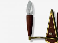 Danish Modern Teak Brass Wall Light Denmark 1960s - 4327625