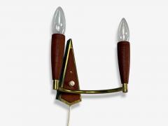 Danish Modern Teak Brass Wall Light Denmark 1960s - 4327626