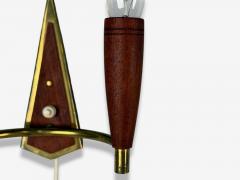 Danish Modern Teak Brass Wall Light Denmark 1960s - 4327627