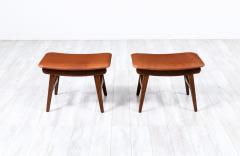 Danish Modern Teak Cognac Leather Stools by Fredly Mobelfabrik - 3306394