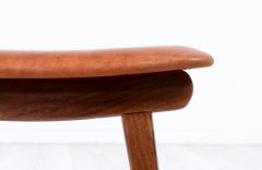 Danish Modern Teak Cognac Leather Stools by Fredly Mobelfabrik - 3306397