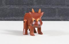 Danish Modern Teak Cow Figurine Sculpture by Sveistrup - 4278837