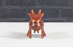 Danish Modern Teak Cow Figurine Sculpture by Sveistrup - 4278840