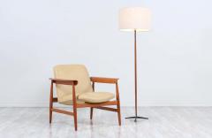 Danish Modern Teak Floor Lamp with Tripod Iron Base - 2300289