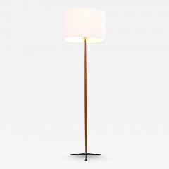 Danish Modern Teak Floor Lamp with Tripod Iron Base - 2301434