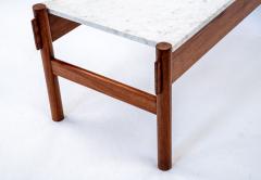 Danish Modern Teak Marble Coffee Table 1960s - 4503487
