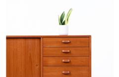 Danish Modern Teak Oak Credenza with Drawers - 3202913