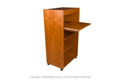 Danish Modern Teak Tall Media Record Bar Cabinet - 3040685