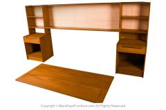 Danish Modern Teak queen Headboard with Storage Nightstands - 3061237