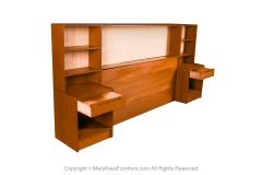 Danish Modern Teak queen Headboard with Storage Nightstands - 3061240