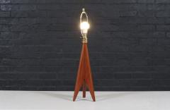 Danish Modern Tripod Sculpted Teak Table Lamp - 4178803