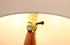 Danish Modern Tripod Sculpted Teak Table Lamp - 4178811
