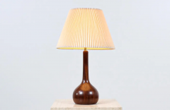 Danish Modern Turned Solid Teak Tear Drop Table Lamp - 2695052