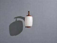 Danish Modern Wall Sconce Teak Opal Glass Denmark 1960s - 4806694