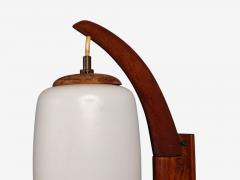 Danish Modern Wall Sconce Teak Opal Glass Denmark 1960s - 4806697