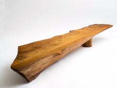 Danish Nine Foot Axe Hewn Freeform Low Table Bench in Elm 1950s - 332739