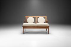 Danish Oak Two Seater Bench with Pillows Denmark ca 1950s - 2228662