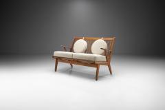 Danish Oak Two Seater Bench with Pillows Denmark ca 1950s - 2228663