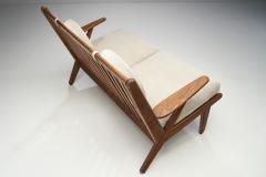 Danish Oak Two Seater Bench with Pillows Denmark ca 1950s - 2228679