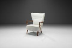 Danish Oak and Boucl Armchair Denmark ca 1940s - 4082582