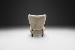 Danish Oak and Sheepskin Armchair Denmark ca 1940s - 4646958