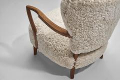Danish Oak and Sheepskin Armchair Denmark ca 1940s - 4646961