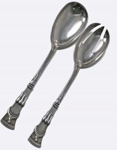 Danish P Hertz Art Nouveau Silver Salad Servers Copenhagen 1909 - 1428102