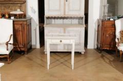 Danish Painted Wood Side Table with Tile Top Rooster Motif and Single Drawer - 3451231