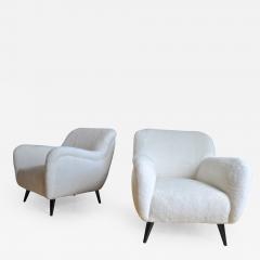 Danish Pair of Lounge Chairs Newly Covered in Teddy Bear Faux Fur - 469436