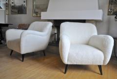 Danish Pair of Lounge Chairs Newly Covered in Teddy Bear Faux Fur - 2333396