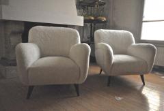Danish Pair of Lounge Chairs Newly Covered in Teddy Bear Faux Fur - 2333401
