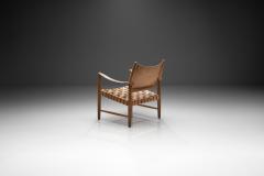 Danish Patinated Leather Safari Chair Denmark ca 1960s - 2556502