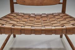 Danish Patinated Leather Safari Chair Denmark ca 1960s - 2556506