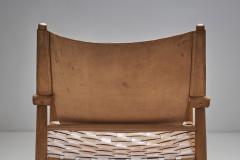 Danish Patinated Leather Safari Chair Denmark ca 1960s - 2556511