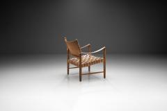 Danish Patinated Leather Safari Chair Denmark ca 1960s - 2562407