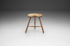 Danish Patinated Oak Tripod Stool Denmark ca 1940s - 2528257