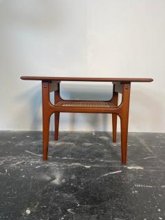 Danish Side Table in Teak with Cane Shelf by Thor - 3650147